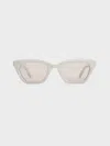 Charles & Keith - Vesta Angular Cat-eye Sunglasses In Chalk