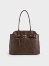 Charles & Keith - Victoria Belted Trapeze Tote Bag