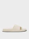 Charles & Keith - Wide-strap Toe-ring Sandals In Chalk