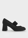 Charles & Keith - Winona Felt Bow Furry-strap Mary Jane Pumps In Animal Print