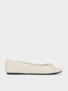 Charles & Keith - Woven Bow Ballet Flats In Chalk
