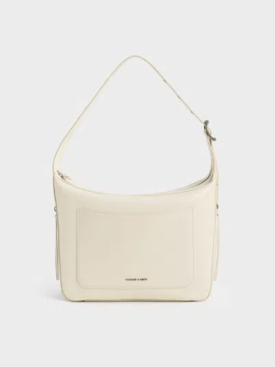 Charles & Keith - Xylia Hobo Bag In Cream