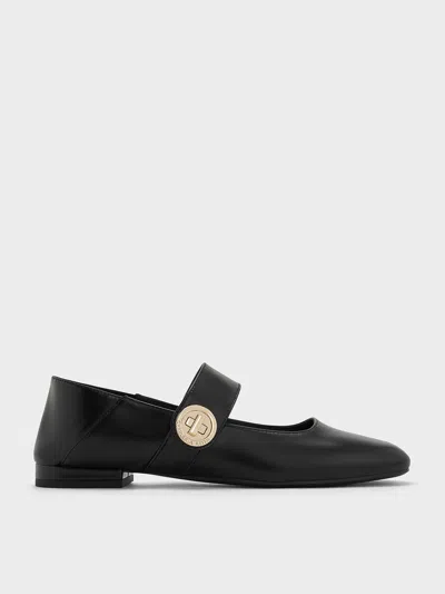 Charles & Keith - Yara Mary Jane Flats In Black