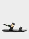 Charles & Keith - Yvette Double-strap Sandals In Black