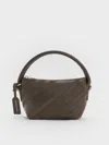 Charles & Keith - Zeya Recycled Suede Top Handle Bag In Green