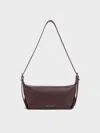 Charles & Keith - Zora Buckle-strap Slouchy Shoulder Bag In Purple