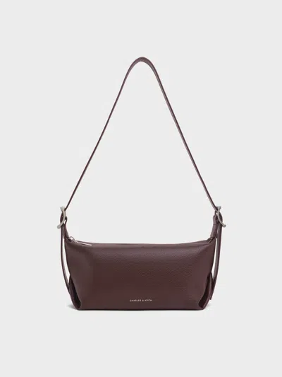 Charles & Keith - Zora Buckle-strap Slouchy Shoulder Bag In Purple