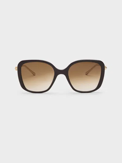 Charles & Keith - Adalyn Butterfly Sunglasses In Brown
