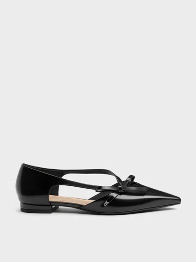 Charles & Keith - Anastasia Leather D'orsay Flats In Black