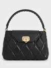 CHARLES & KEITH ARWEN QUILTED BRAIDED-STRAP TOP HANDLE BAG