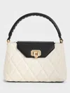 Charles & Keith Arwen Quilted Braided-strap Top Handle Bag In Multi