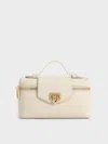 Charles & Keith Arwen Top Handle Vanity Bag In Beige