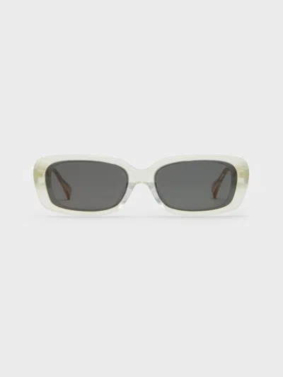 Charles & Keith - Aubrey Rectangular Sunglasses In Gray