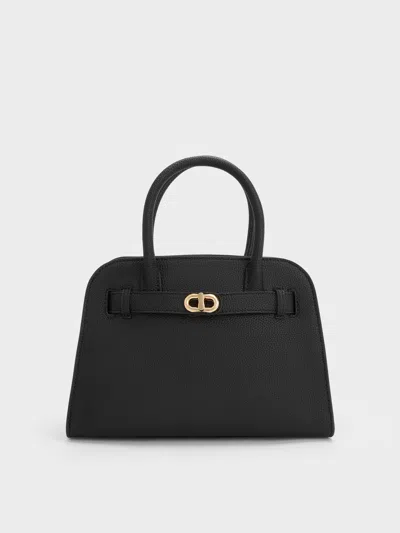 Charles & Keith - Aubrielle Belted Tote Bag In Black