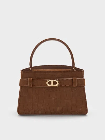 Charles & Keith - Aubrielle Top Handle Bag In Brown
