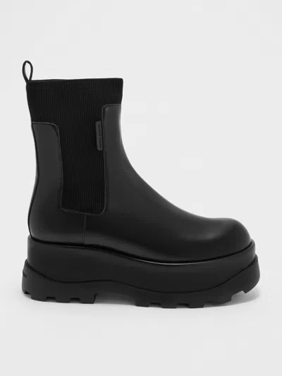 Charles & Keith - Barron Platform Ankle Boots In Black