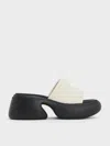 CHARLES & KEITH CHARLES & KEITH - BAXIE SILK TWO-TONE PLATFORM MULES