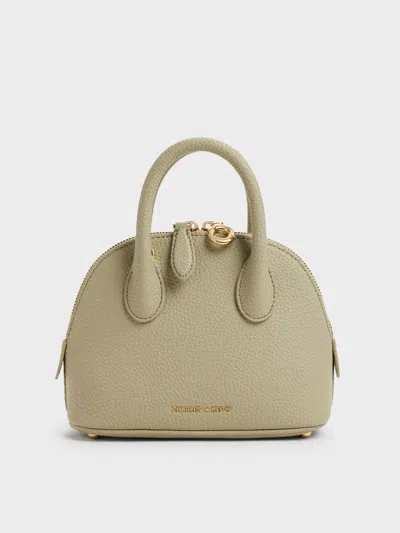 Charles & Keith - Beryl Bowling Bag In Green