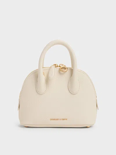 Charles & Keith - Beryl Bowling Bag In White