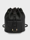 Charles & Keith - Beryl Drawstring Backpack In Black