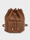 Charles & Keith - Beryl Drawstring Backpack In Brown