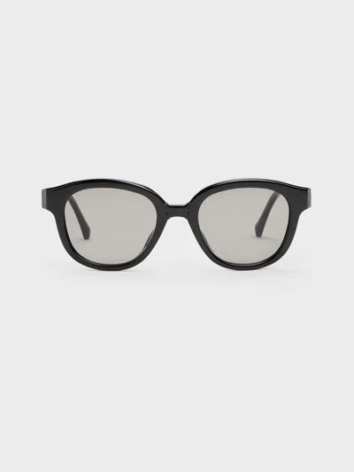 Charles & Keith - Brea Round Sunglasses In Black