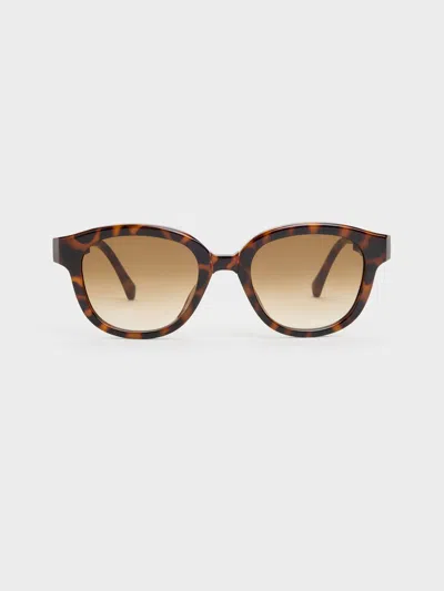 Charles & Keith - Brea Round Sunglasses In T. Shell