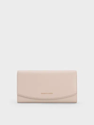 Charles & Keith - Briony Curved Flap Long Wallet In Brown