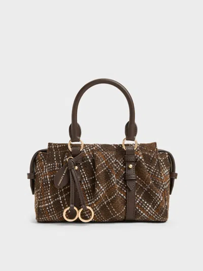 Charles & Keith - Britton Checkered Top Handle Tote Bag In Multi