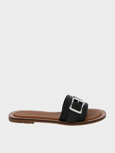 Charles & Keith Buckled Slide Sandals In Black