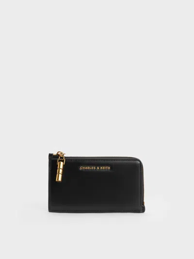 Charles & Keith - Cesia Zip-around Card Holder In Black