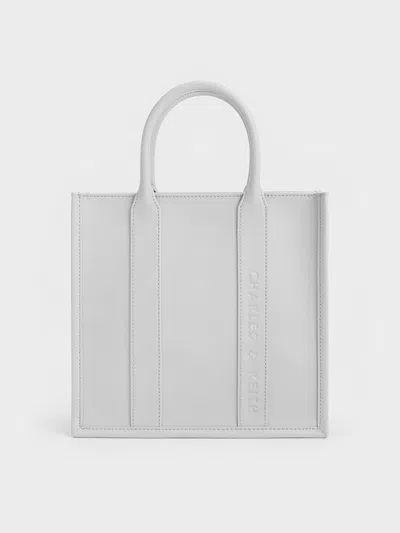 Charles & Keith Clover Tote Bag In Gray