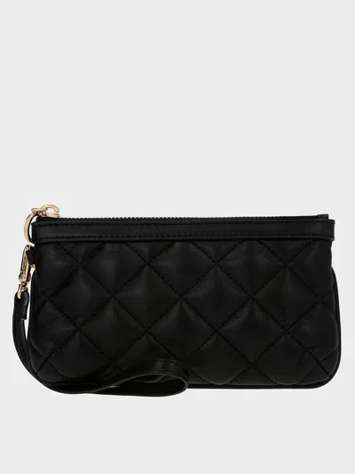 Charles & Keith Cressida Quilted Wristlet In Black