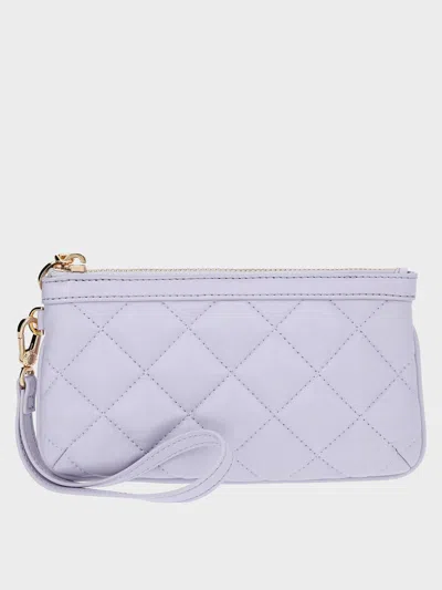 Charles & Keith Cressida Quilted Wristlet In Lilac