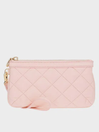 Charles & Keith Cressida Quilted Wristlet In Pink
