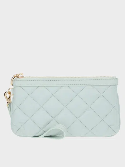 Charles & Keith Cressida Quilted Wristlet In Sage Green