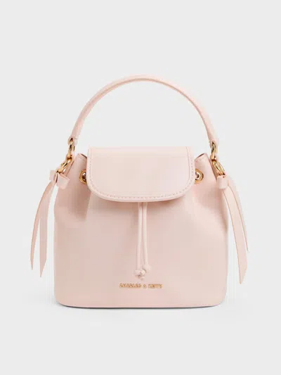 Charles & Keith - Dalia Bow Top Handle Bag In Soft Pink