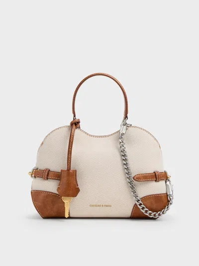 Charles & Keith - Delfina Canvas Chain Side-belt Tote Bag In Multi