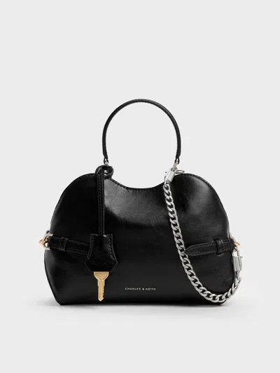 Charles & Keith - Delfina Chain Side-belt Tote Bag In Black