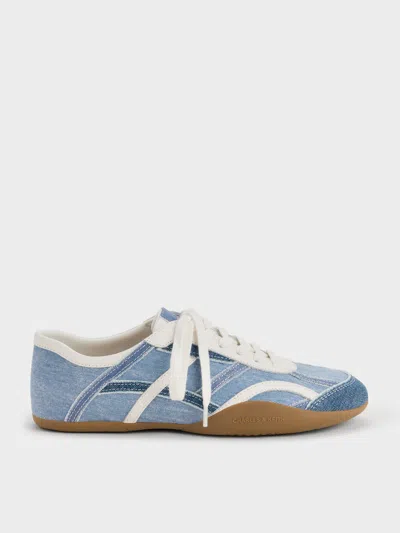 Charles & Keith - Denim & Leather Sneakers In Multi