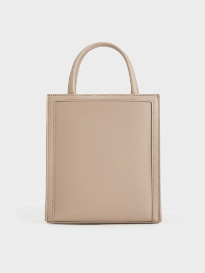 Charles & Keith Double Handle Tote Bag In Neutral