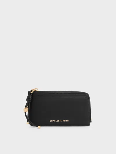 Charles & Keith - Everleigh Zip-around Card Holder In Black