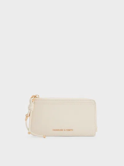 Charles & Keith - Everleigh Zip-around Card Holder In White