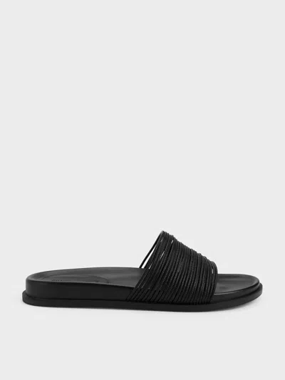 Charles & Keith - Fianna Strappy Slide Sandals In Black