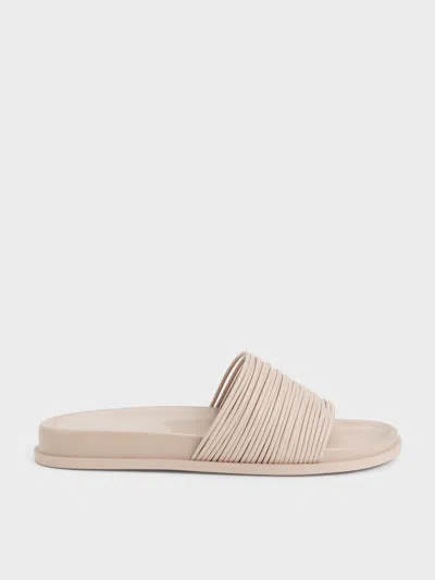 Charles & Keith - Fianna Strappy Slide Sandals In Neutral