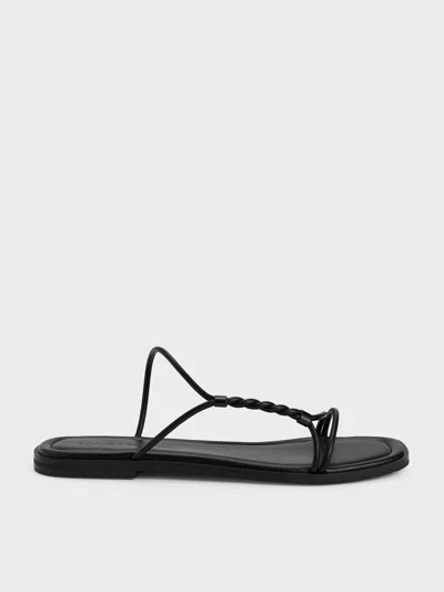 Charles & Keith - Fianna Twist-strap Slide Sandals In Black