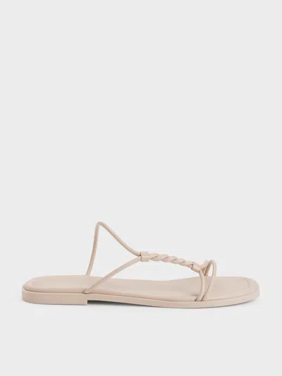 Charles & Keith - Fianna Twist-strap Slide Sandals In Pink