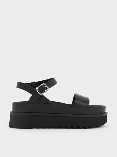 Charles & Keith - Flatform Sandals In Black