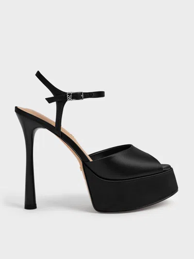 Charles & Keith - Francesca Peep-toe Platform Heels In Multi
