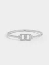 Charles & Keith Gabine Swarovski Crystal Cuff Bangle In Silver